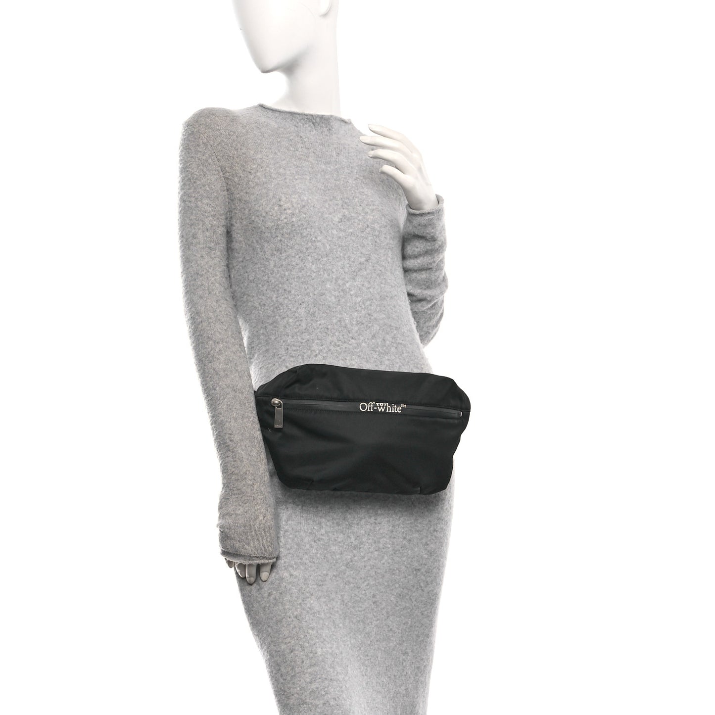 Nylon Logo Print Belt Bag Black