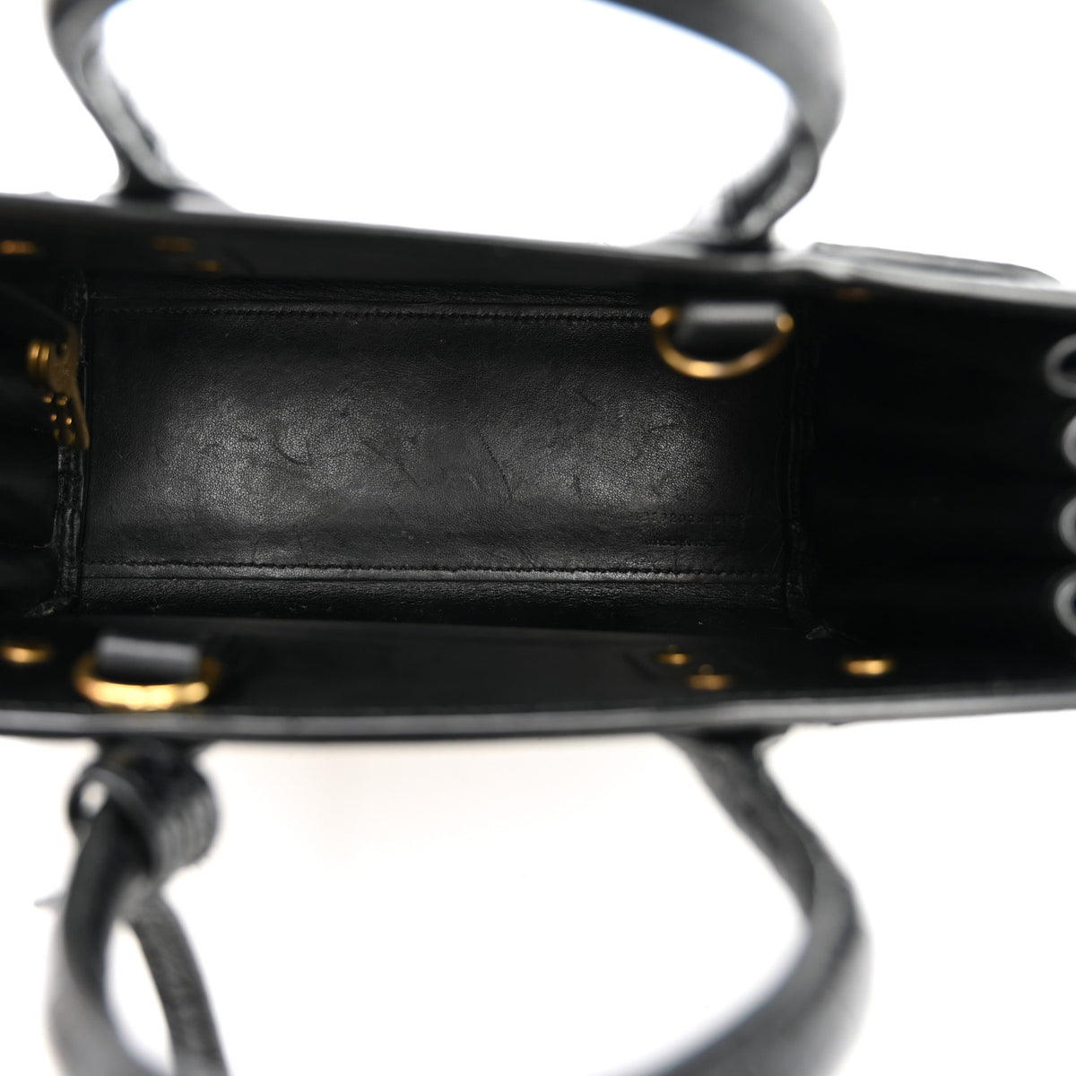 Calfskin Crocodile Embossed Nano Sac De Jour Black