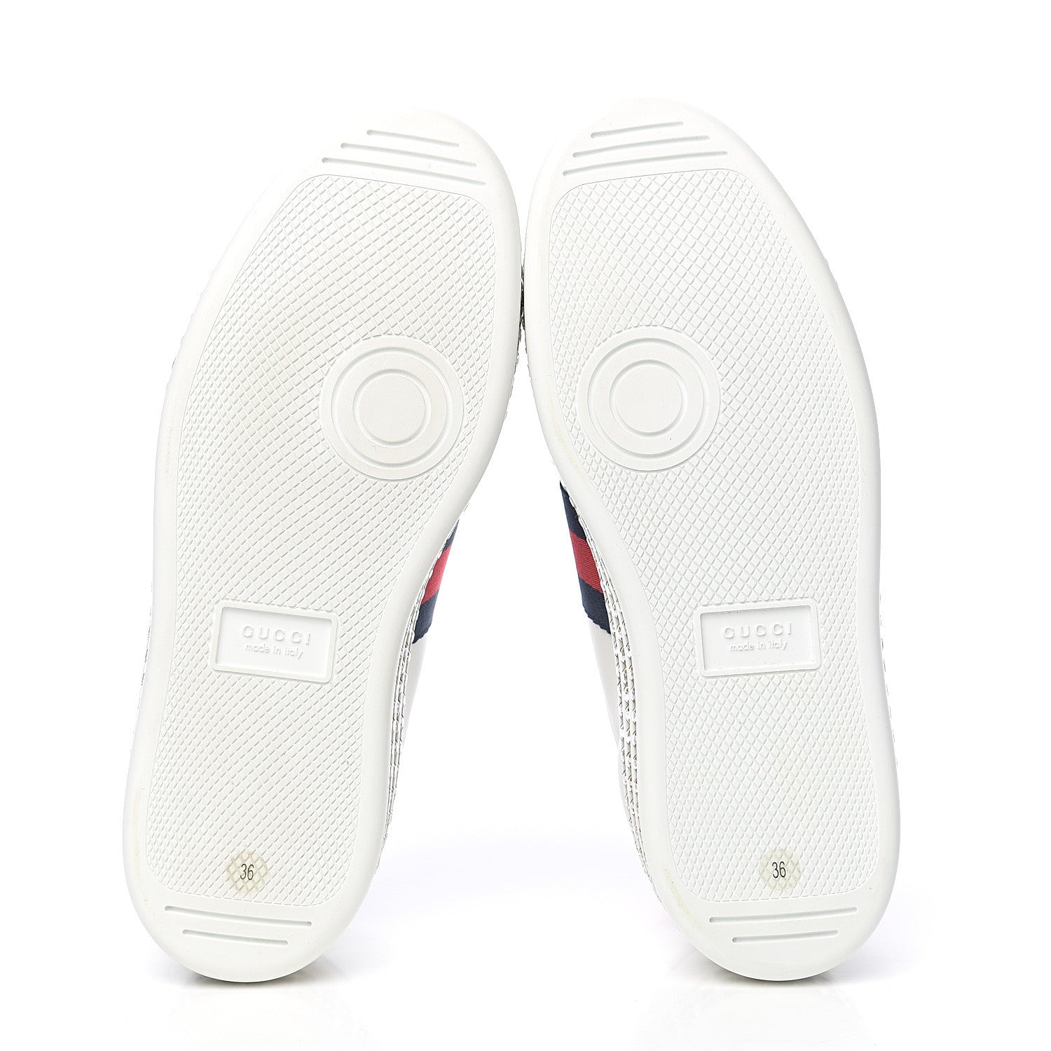 Gucci Calfskin Crystal Web Bee Embroidered Womens Ace Platform Sneakers 36 White 7 of 10