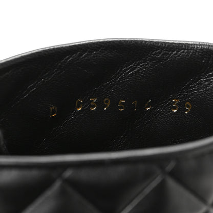 Chanel Shiny Calfskin Quilted Lace Up Combat Boots 39 Black 6 of 6