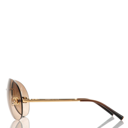 Chanel Aviator CC Sunglasses 4108-B Gold 2 of 6