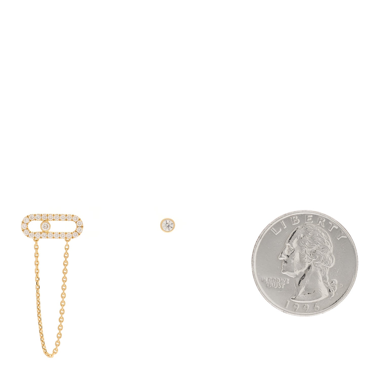 Messika 18K Yellow Gold Diamond Move Uno Chain and Stud Earrings 2 of 5