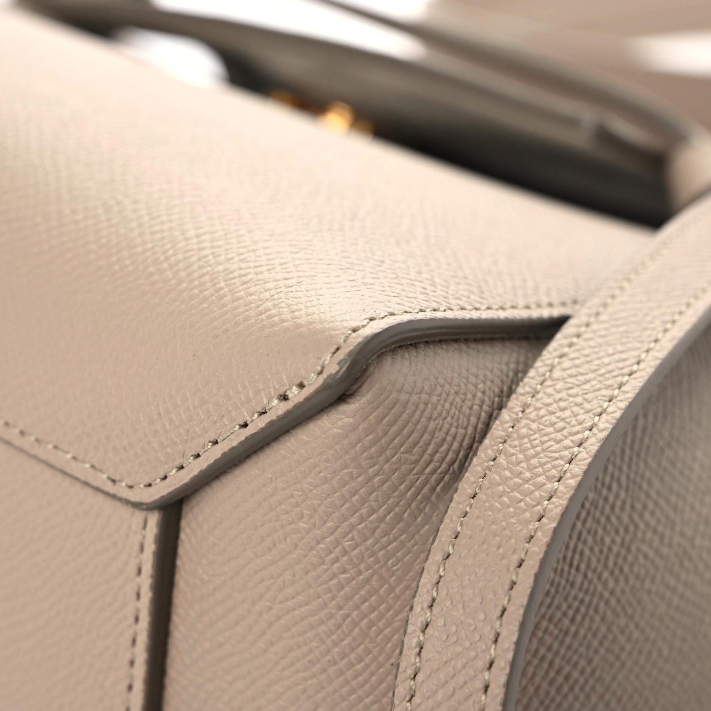 Grained Calfskin Micro Belt Bag Light Taupe