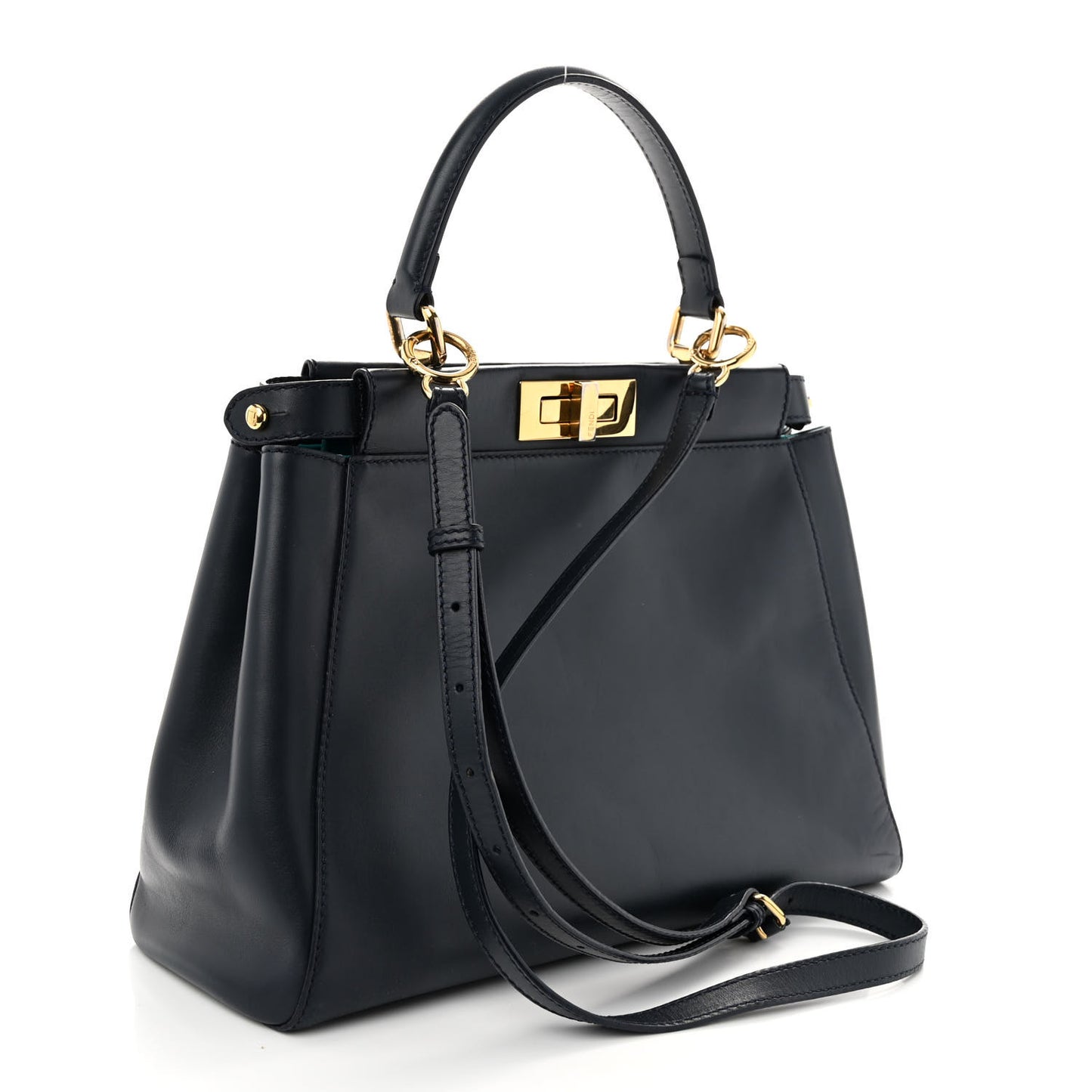 Vitello Morgan Shiny Nappa Medium Peekaboo Iconic Satchel Lavagna Lago