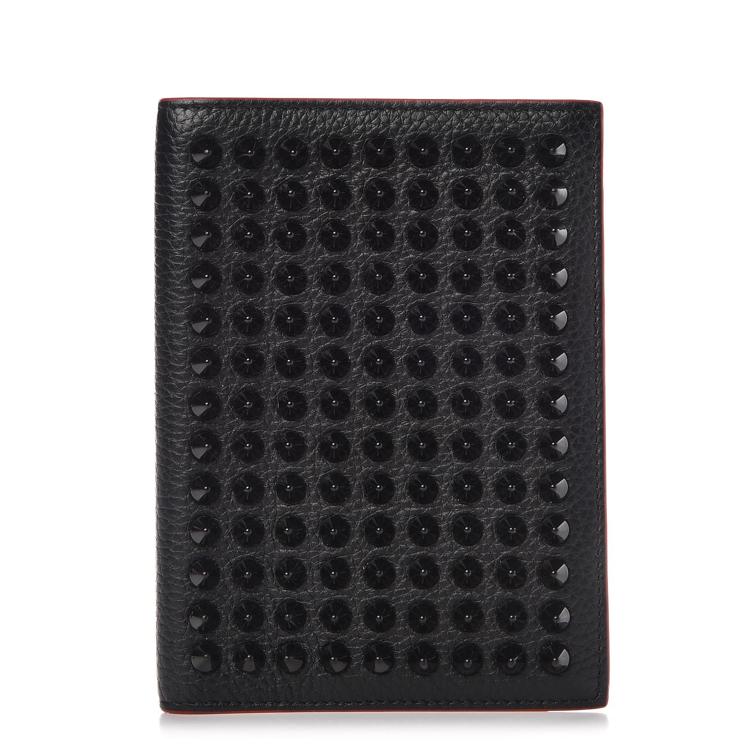 Christian Louboutin Calfskin Studded Loubipass Passport Holder Black 1 of 11