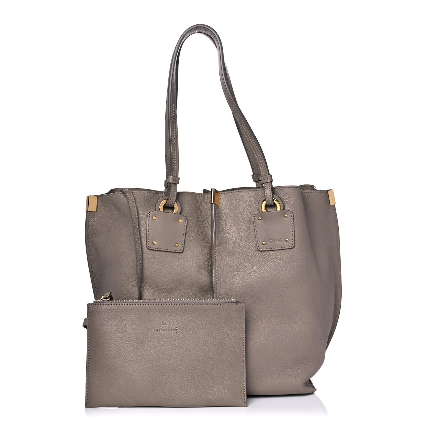 Smooth Calfskin Medium Vick Tote Motty Grey