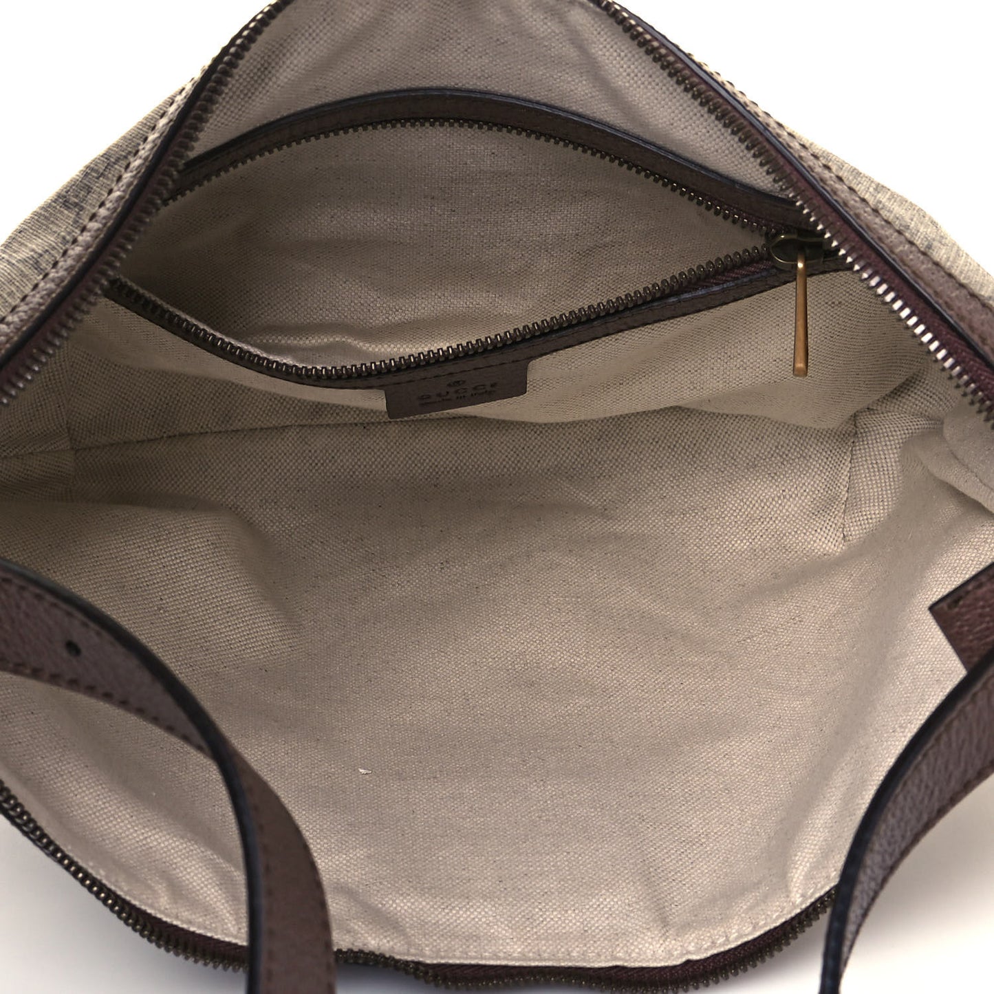 GG Supreme Monogram Web Small Ophidia Half Moon Hobo Brown