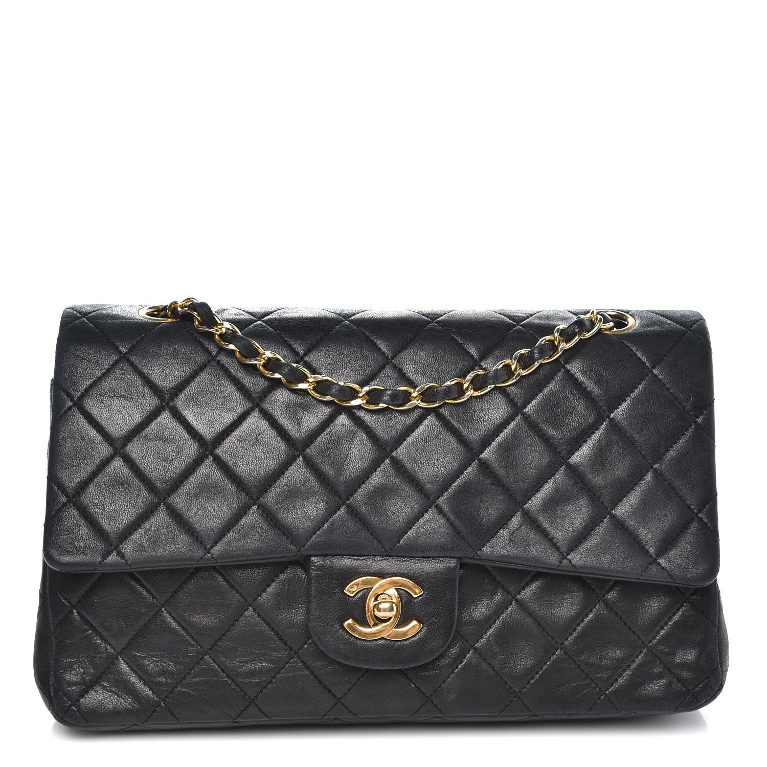 Chanel Lambskin Quilted Medium Double Flap Black 1 of 18