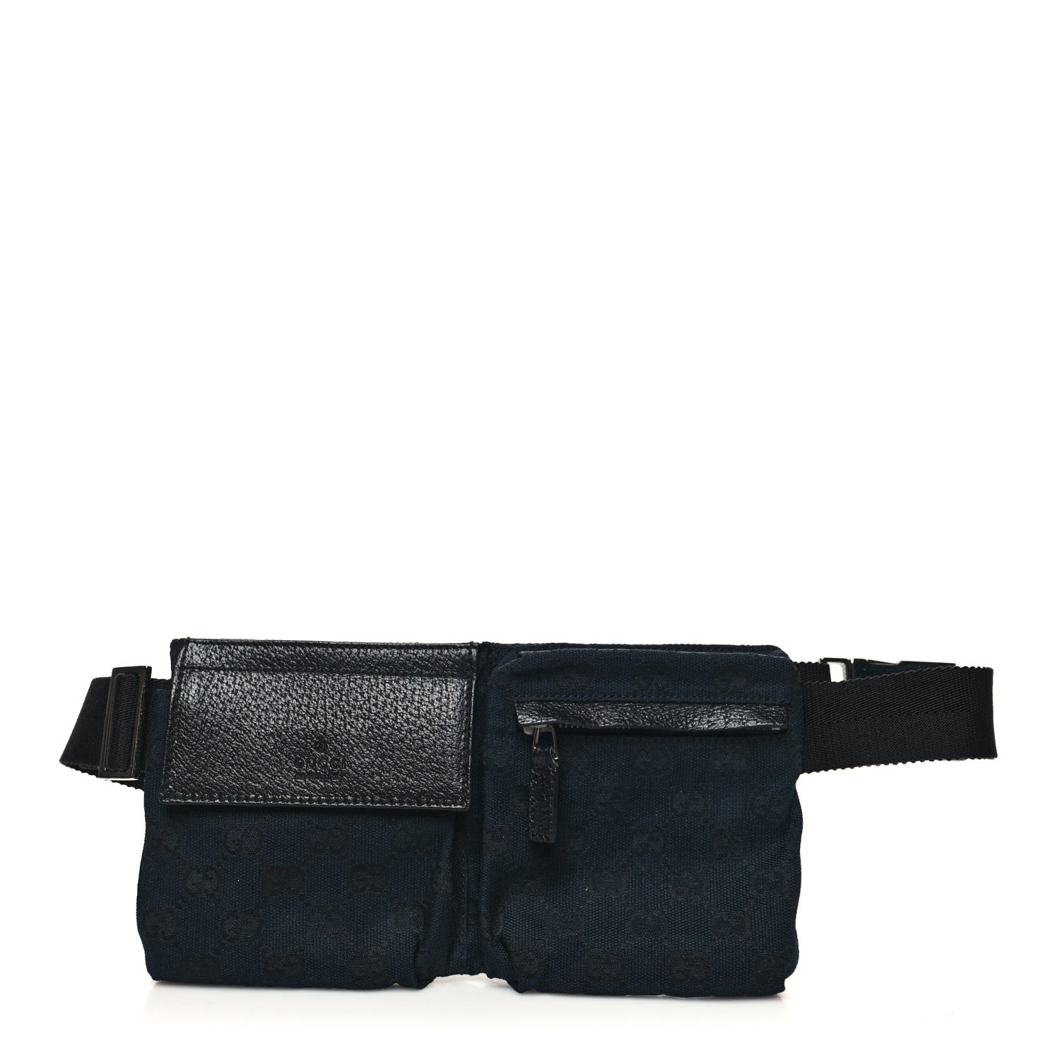 Gucci GG Monogram Double Pocket Belt Bag Black 1 of 12