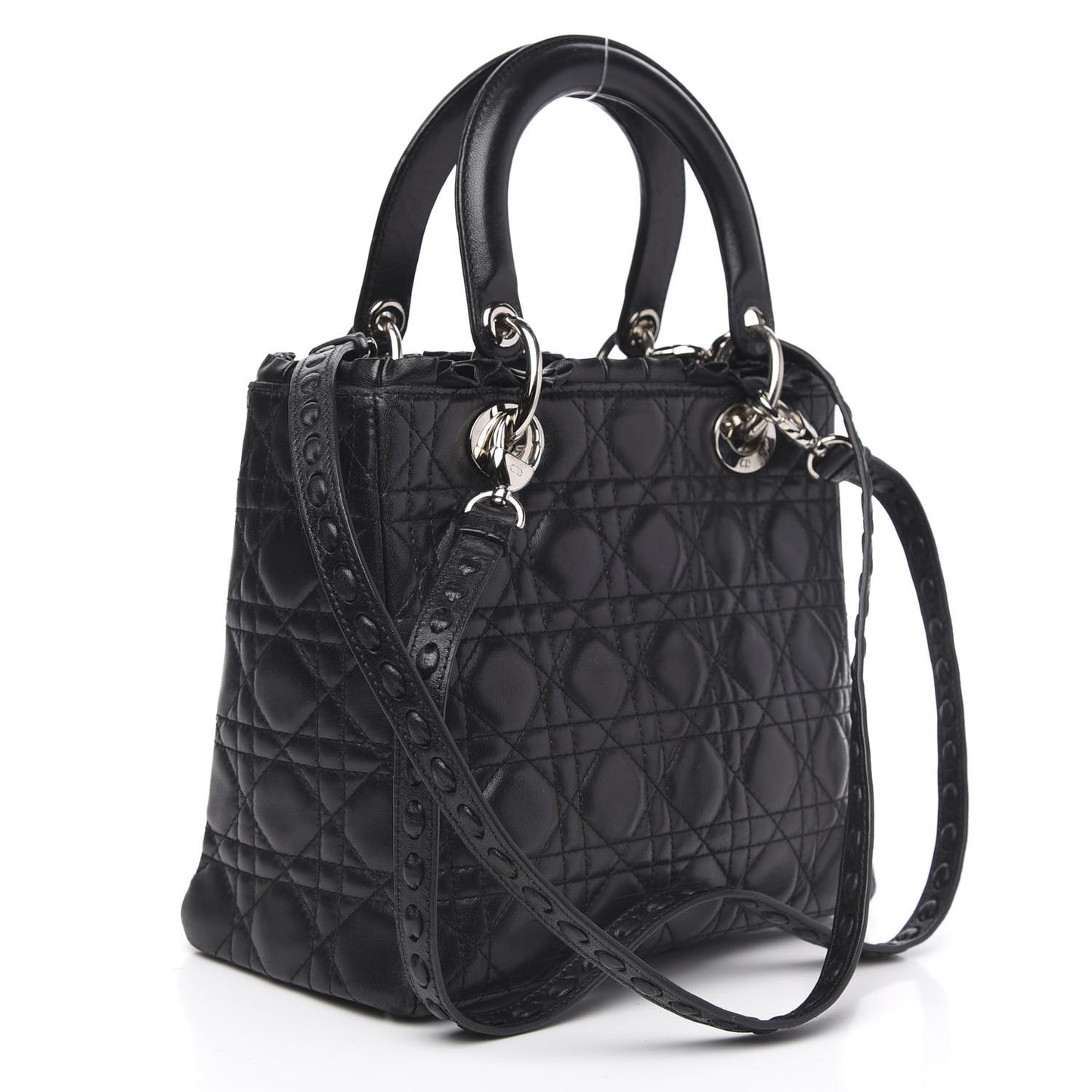 Lambskin Cannage Bow Medium Lady Dior Black