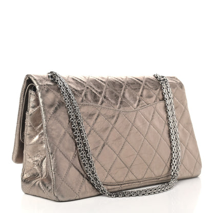 Chanel Metallic Aged Calfskin Quilted 2.55 Reissue 228 Flap Pewter 3 of 12