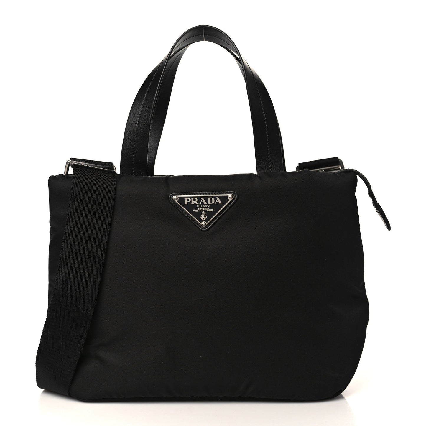 Tessuto Nylon Soft Padded Small Shopping Tote Black