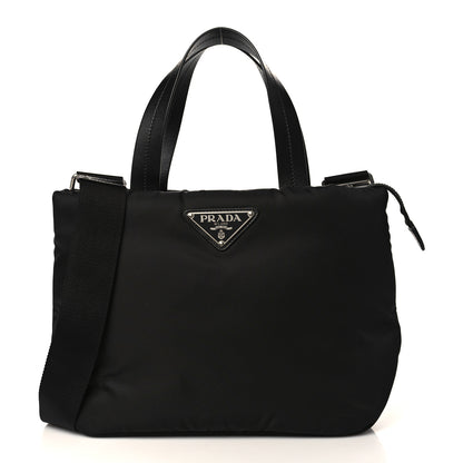 Prada Tessuto Nylon Soft Padded Small Shopping Tote Black 1 of 8