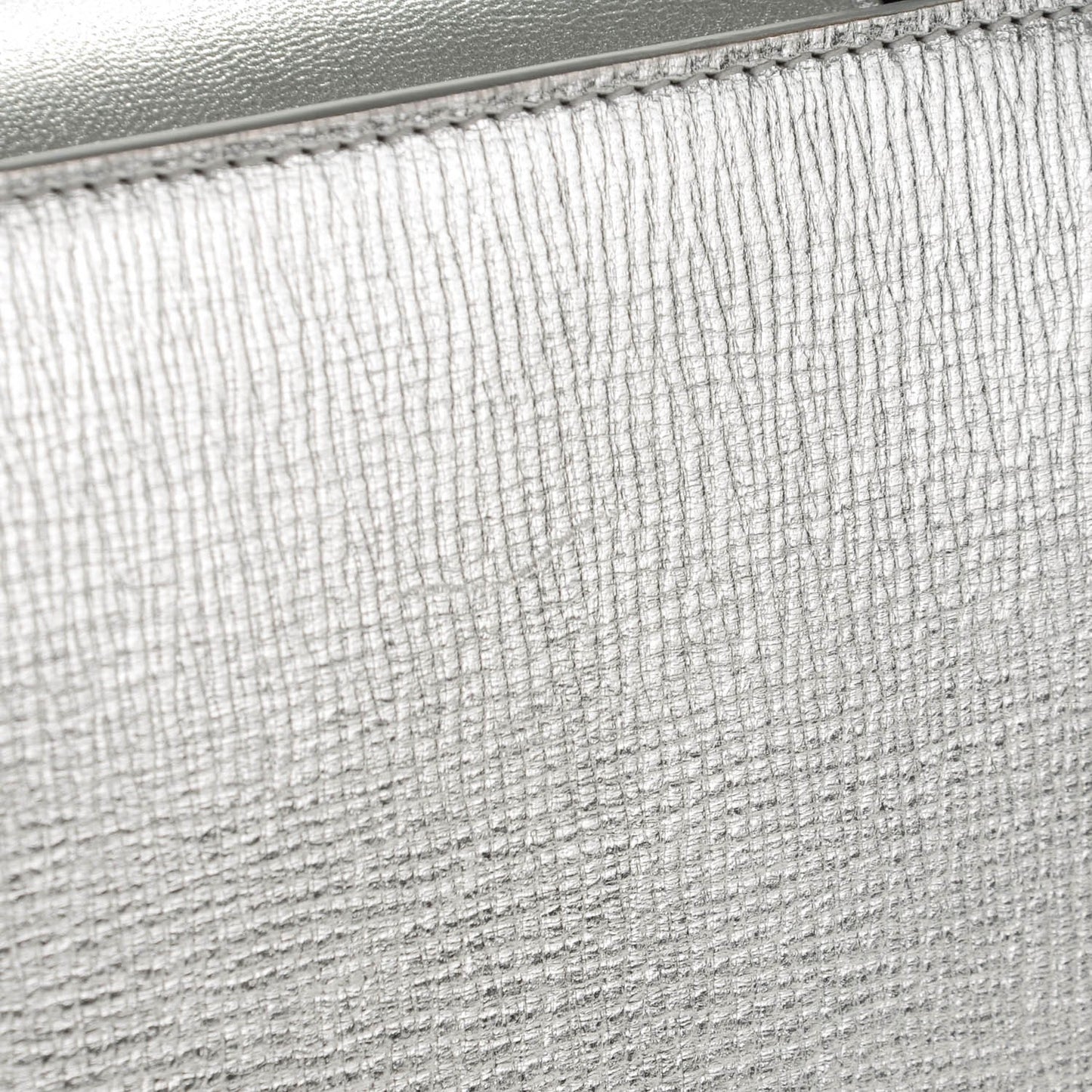 Grained Leather Medium Diorever Flap Silver