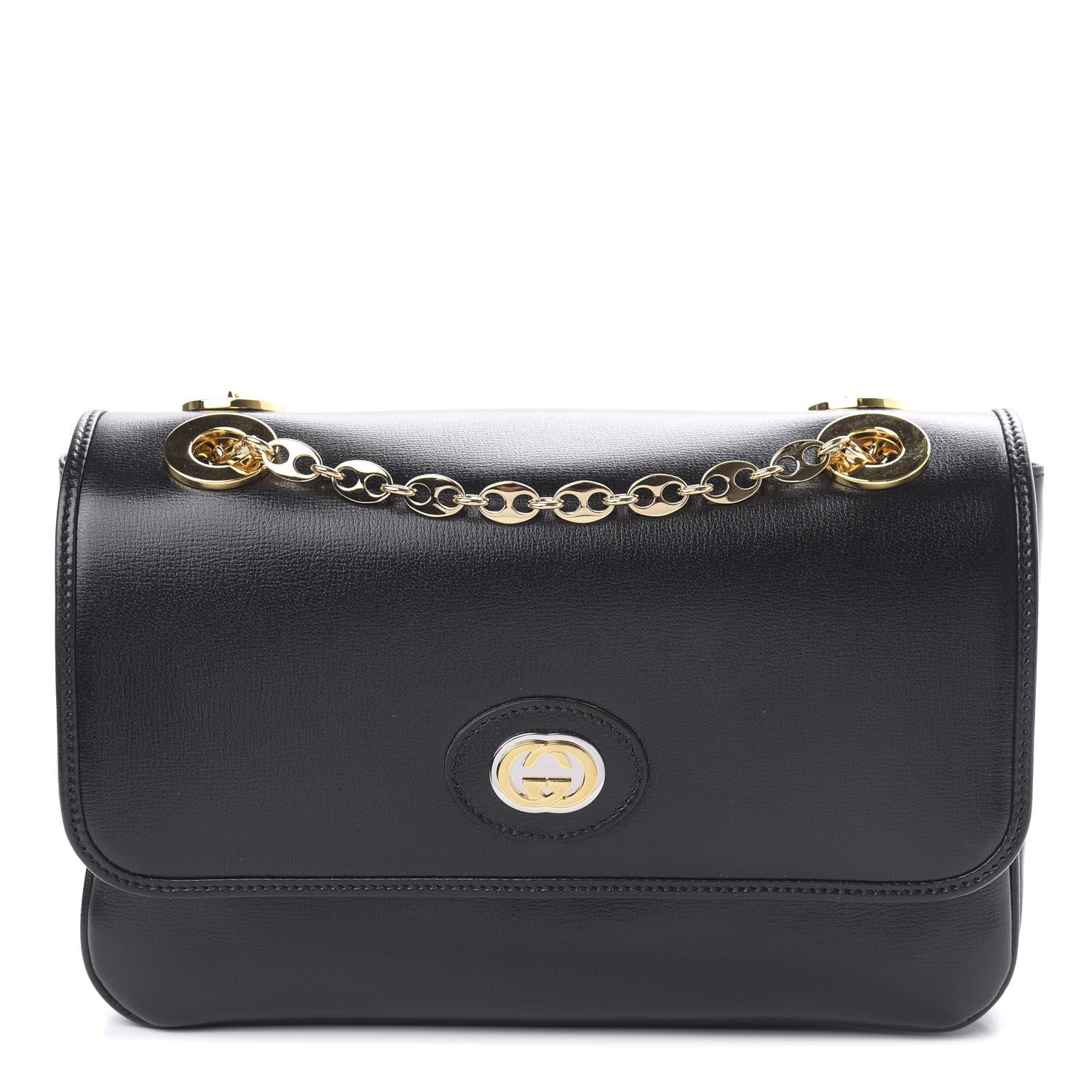 Gucci Azalea Calfskin Small Marina Chain Shoulder Bag Black 1 of 10