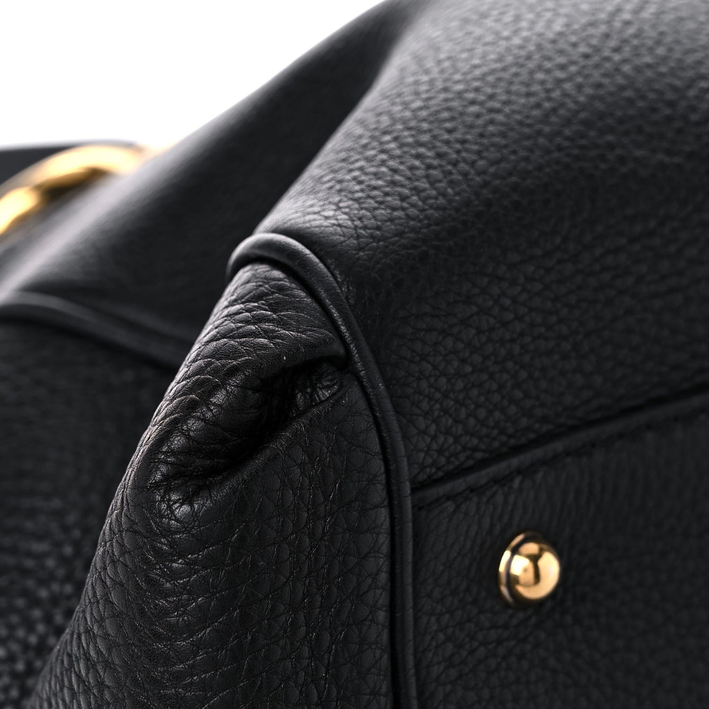 Pebbled Calfskin Ride Medium Top Handle Bag Black