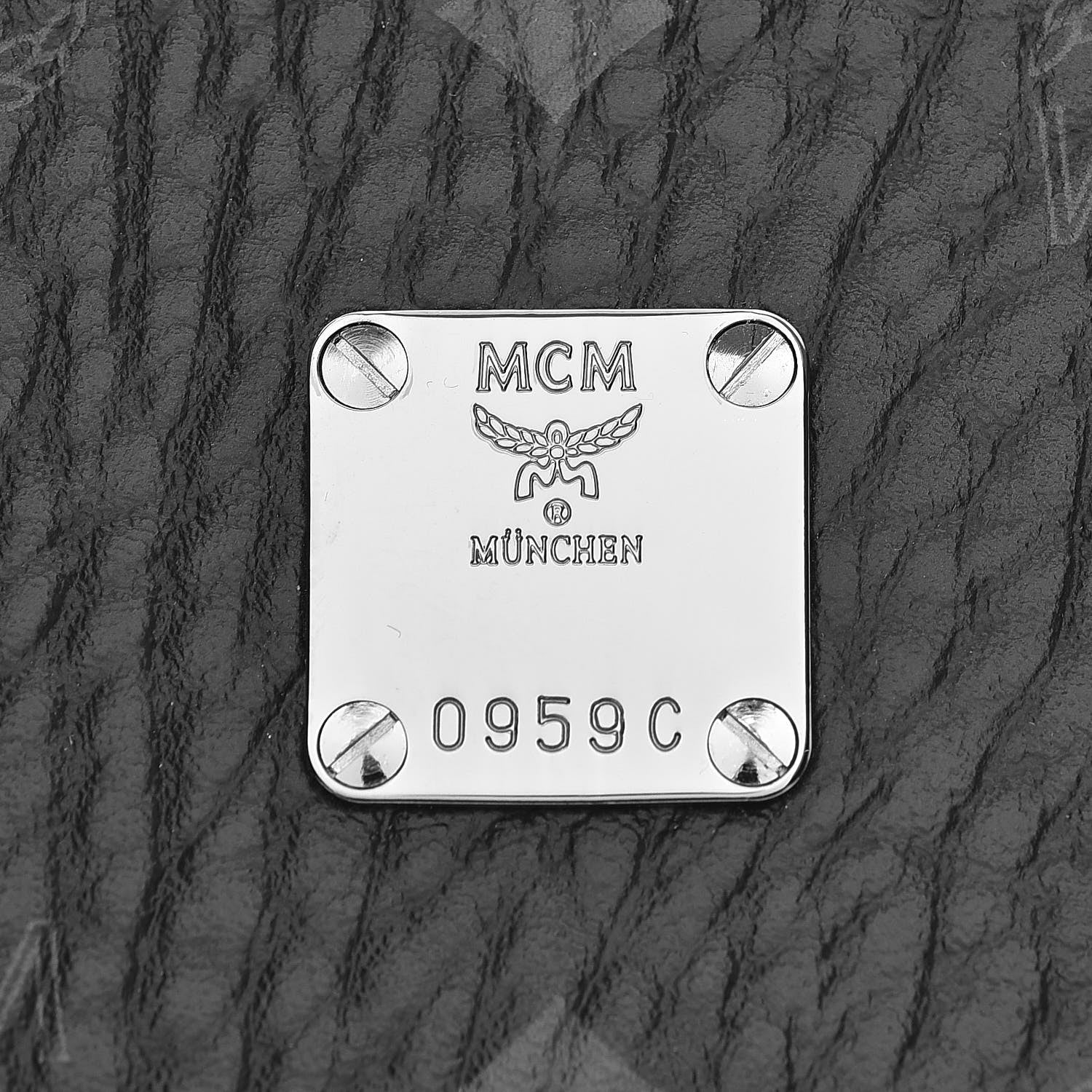 MCM Visetos Medium Anya Zip Top Shopper Tote Black 8 of 16