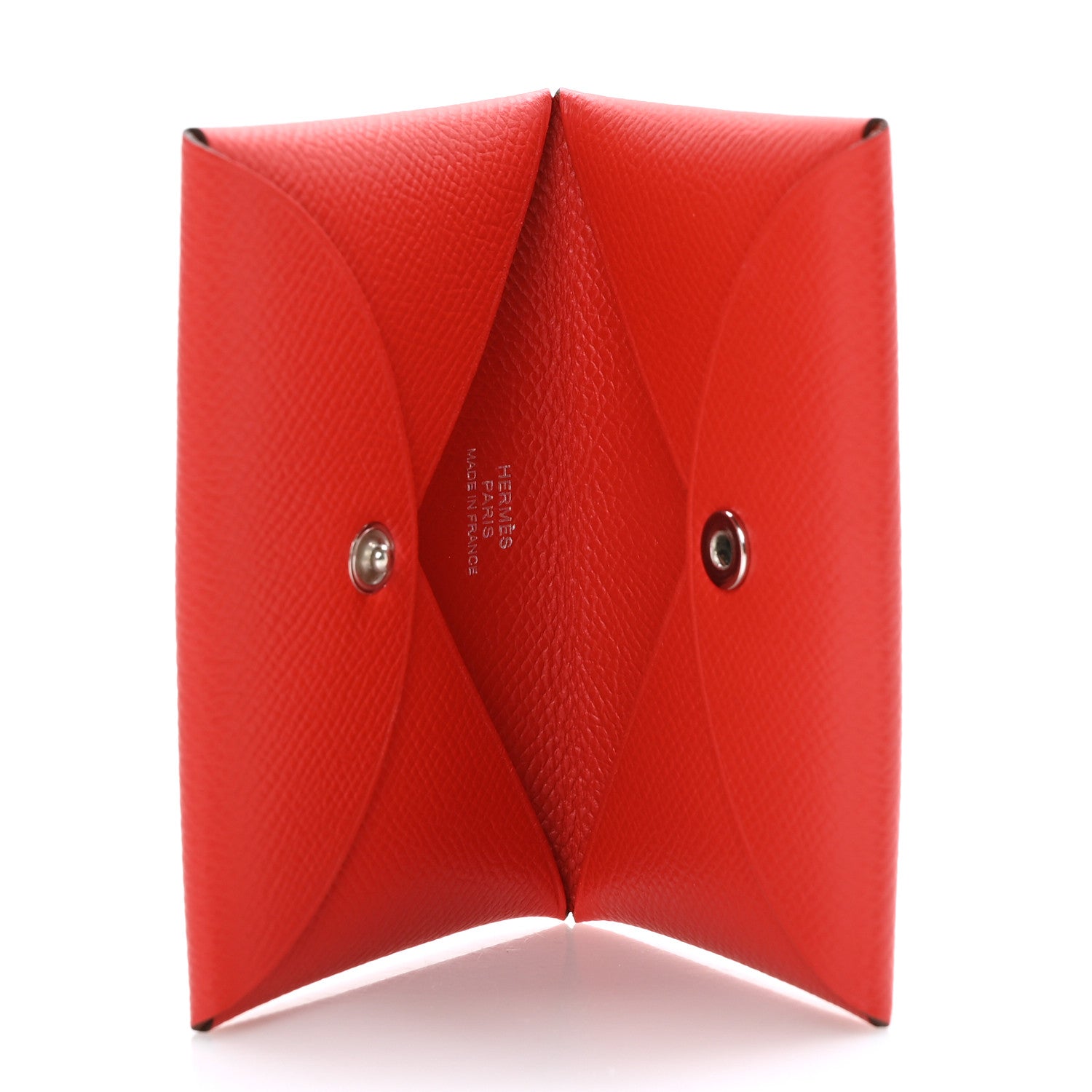 Hermes Epsom Calvi Card Case Rouge De Coeur 5 of 9
