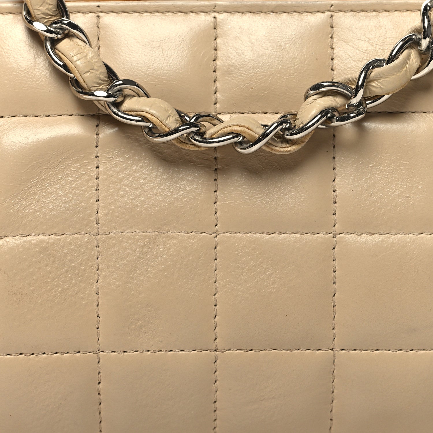 Chanel Lambskin Plexiglass Chocolate Bar Clutch Beige 8 of 12