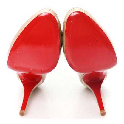 Christian Louboutin Patent Mlle Dam 120 Pumps 38.5 Nude 6 of 9