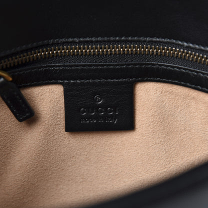 Gucci Calfskin Matelasse Small GG Marmont Shoulder Bag Black 8 of 10