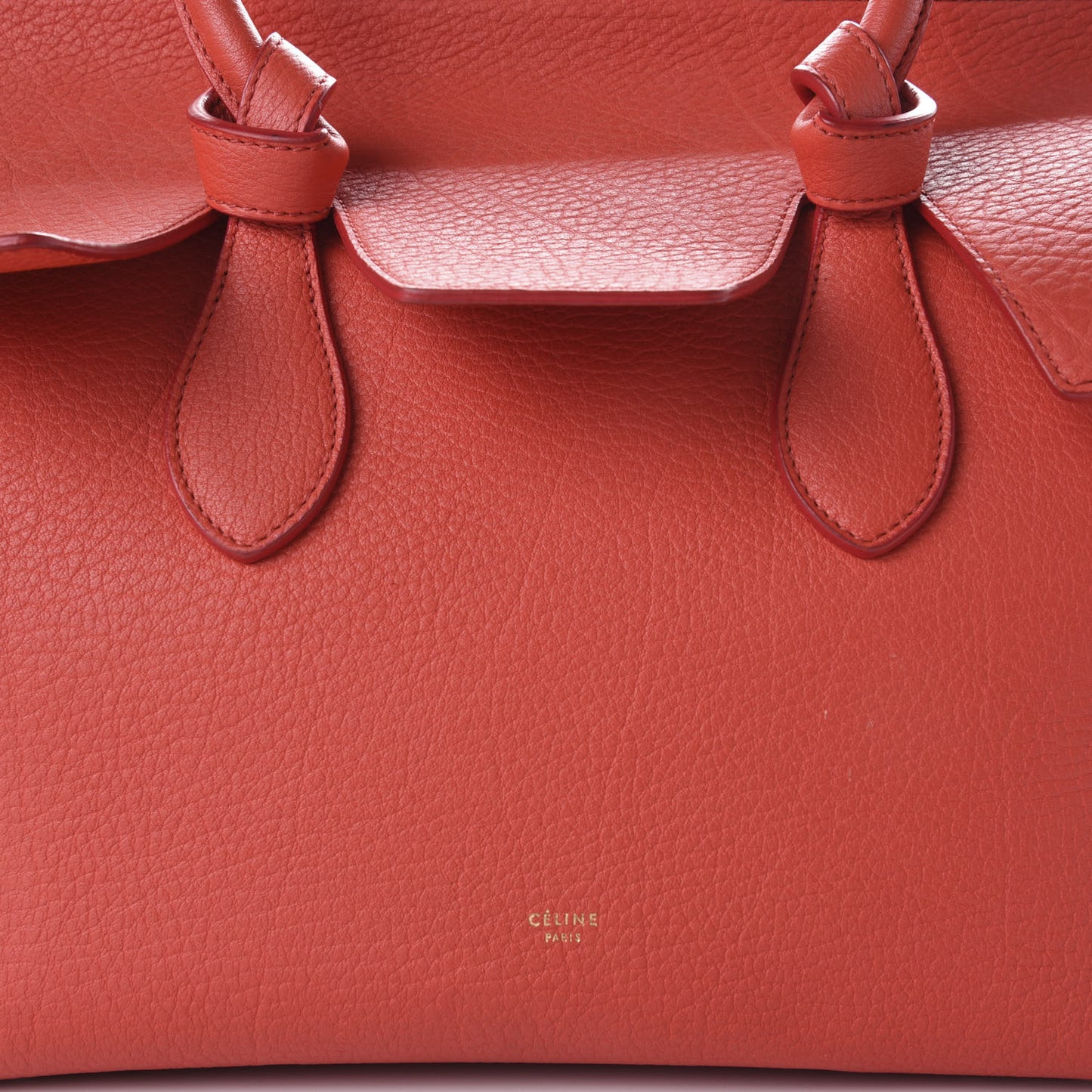 Crisped Calfskin Large Tie Knot Tote Red