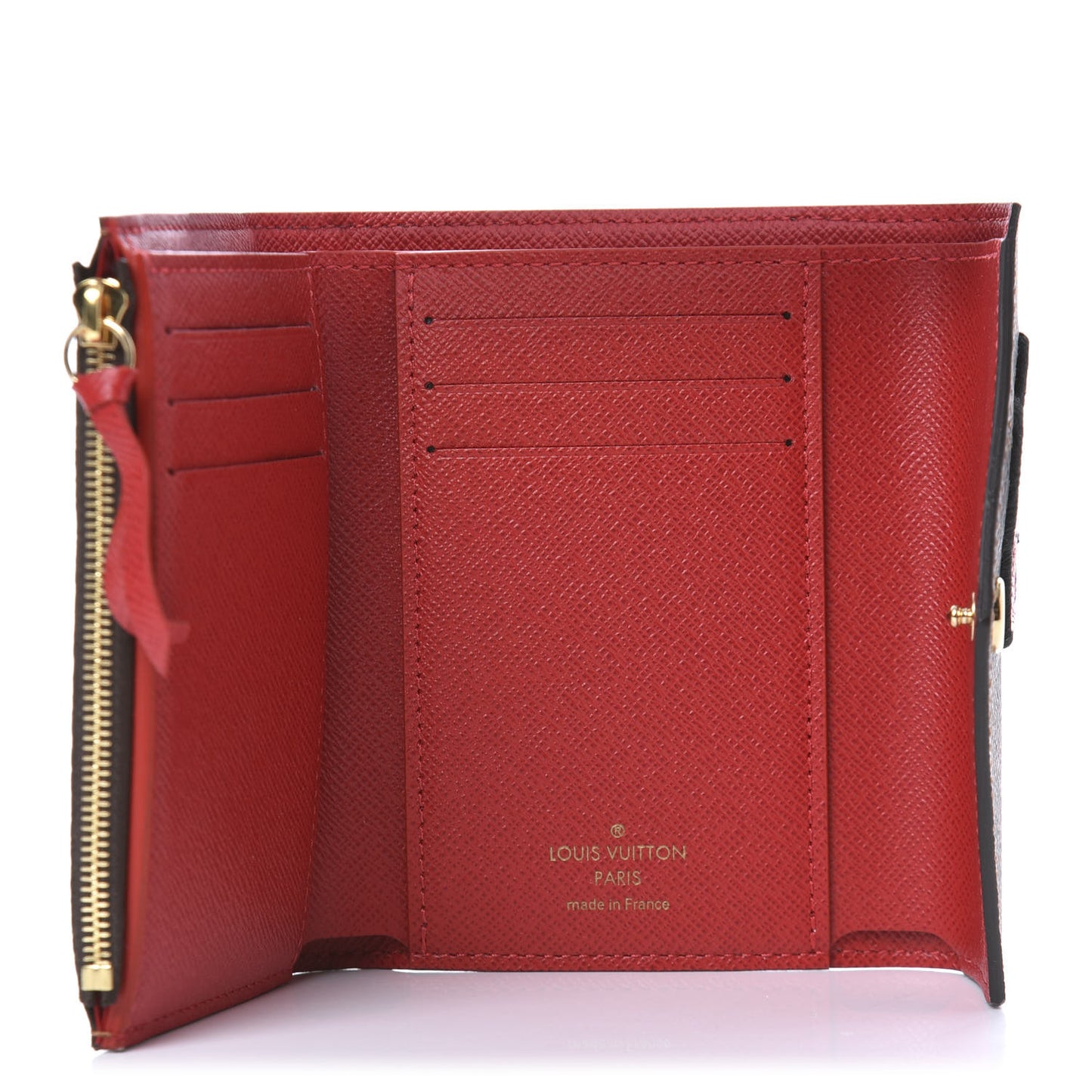Damier Ebene Stories Victorine Wallet Red