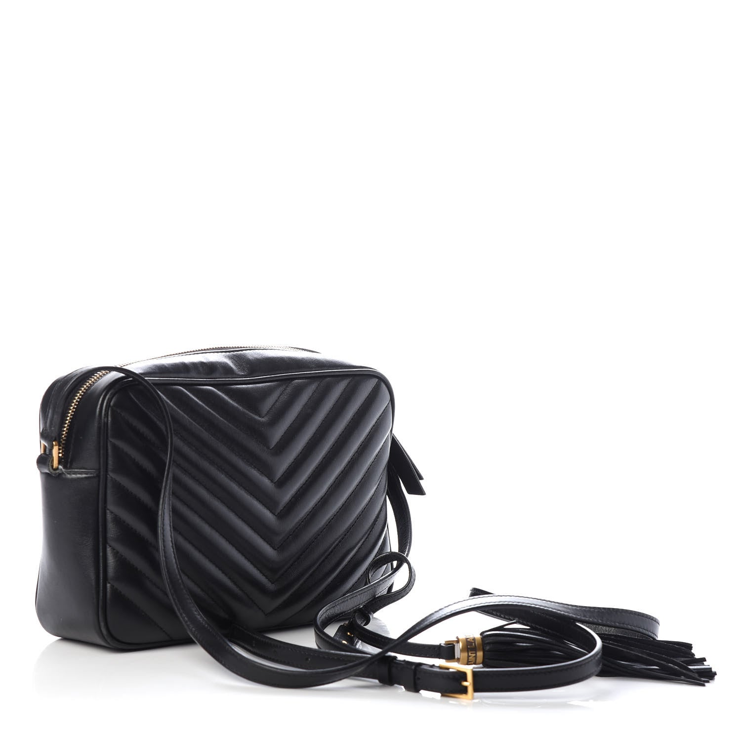 Saint Laurent Calfskin Matelasse Monogram Lou Camera Bag Black 3 of 9