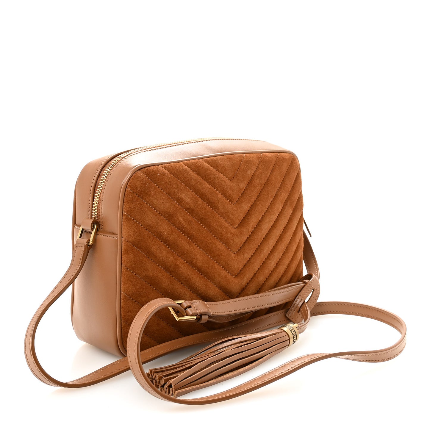 Suede Matelasse Monogram Lou Camera Bag Cinnamon