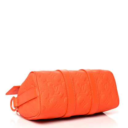 Louis Vuitton Grained Calfskin Aerogram Keepall XS Orange 4 of 14