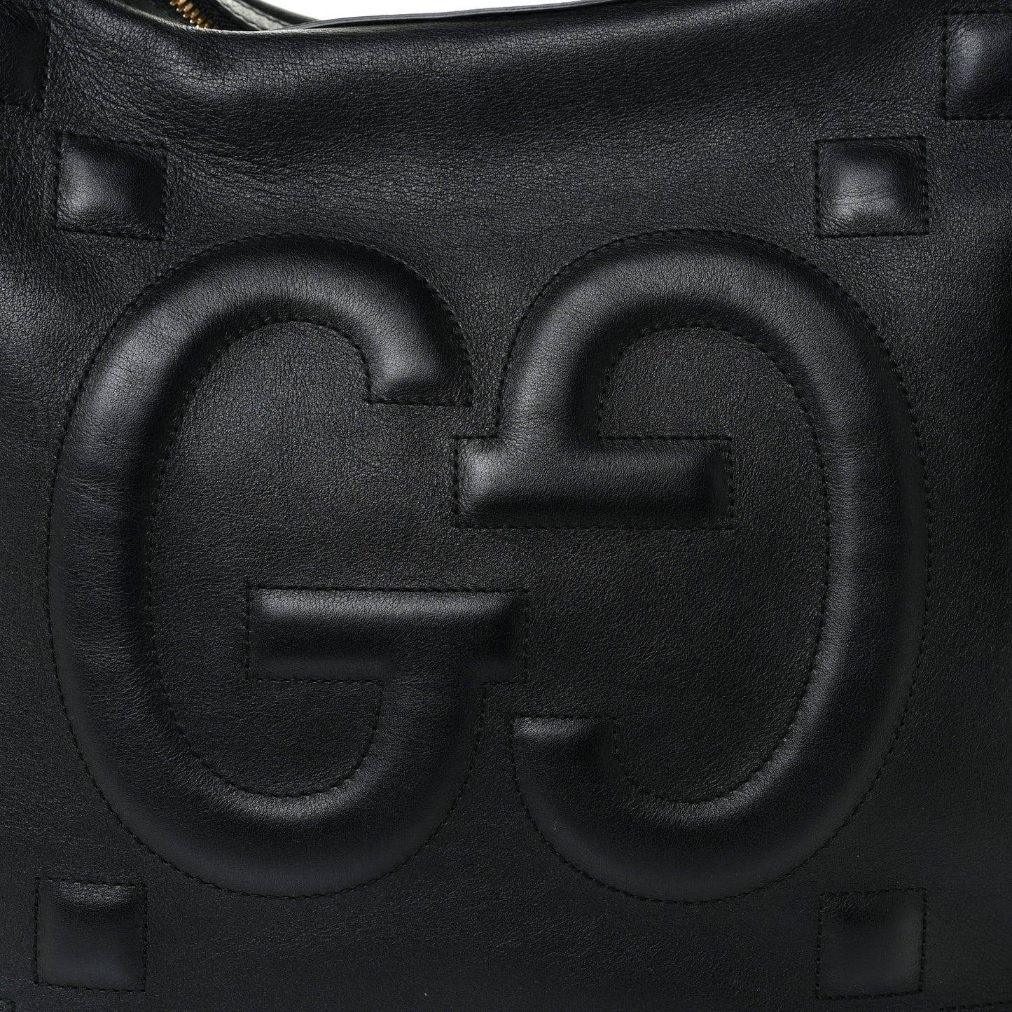 Apollo Calfskin GG Dadini Embroidered Chain Hobo Black