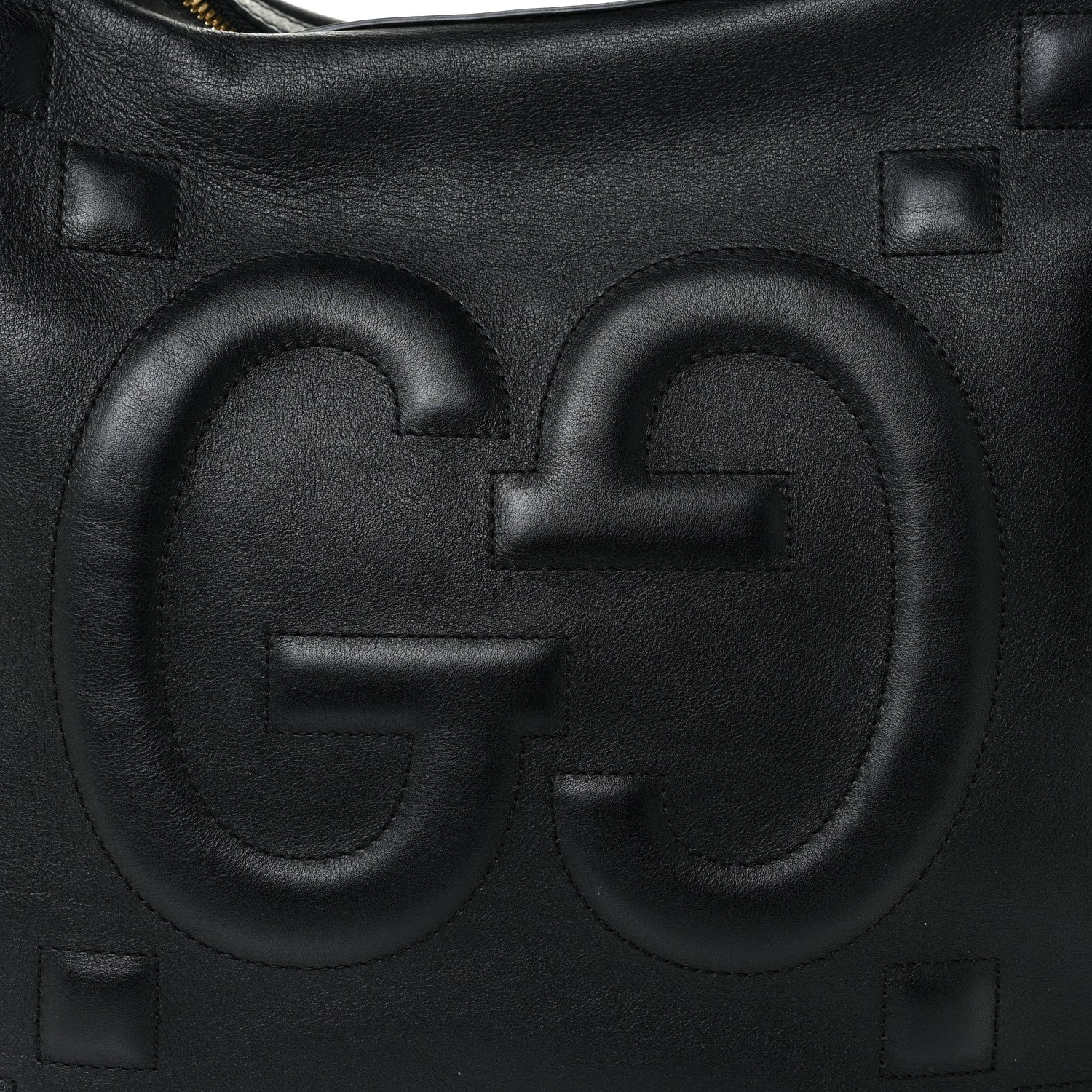 Gucci Apollo Calfskin GG Dadini Embroidered Chain Hobo Black 8 of 13