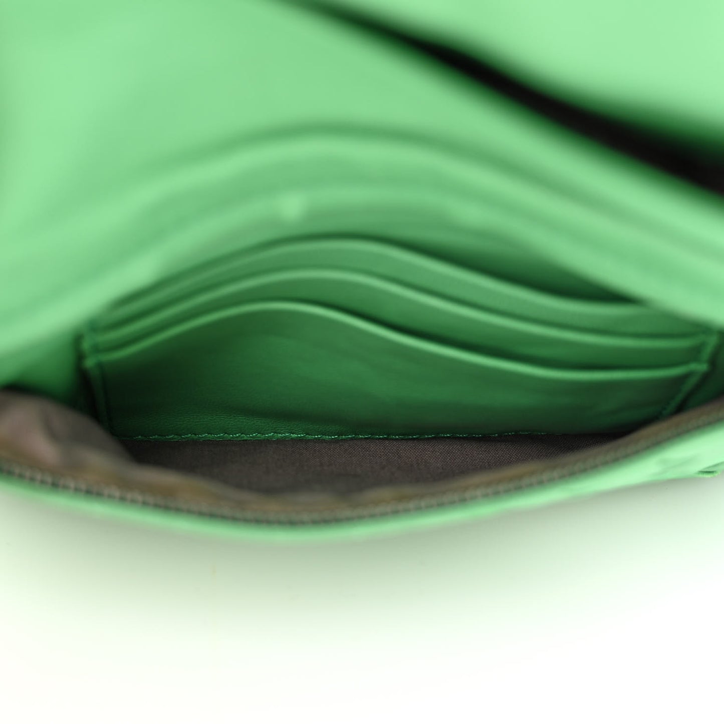 Nappa Intrecciato Mini Chain Messenger Green