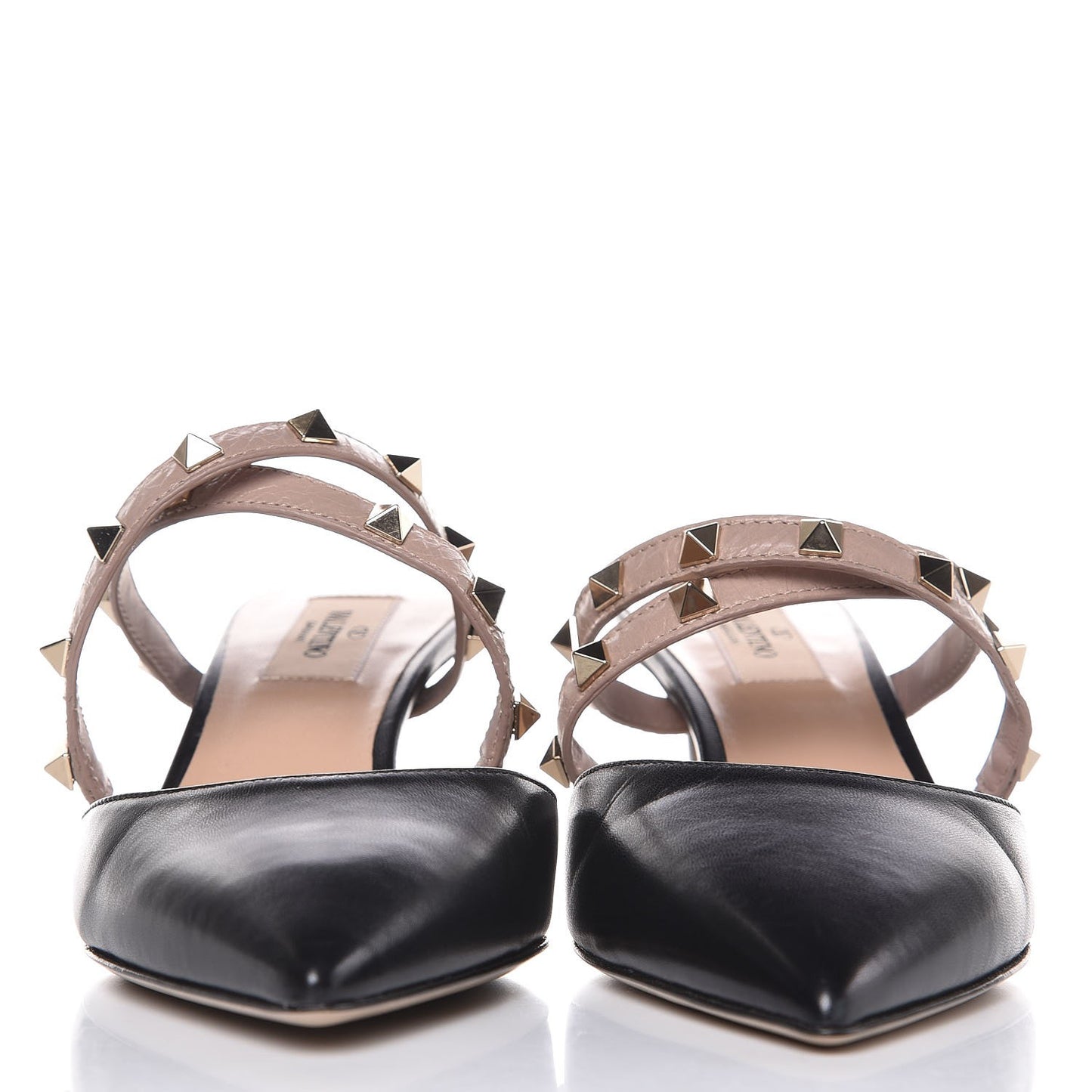 Nappa Rockstud Criss Cross 55mm Mules 37.5 Black Poudre