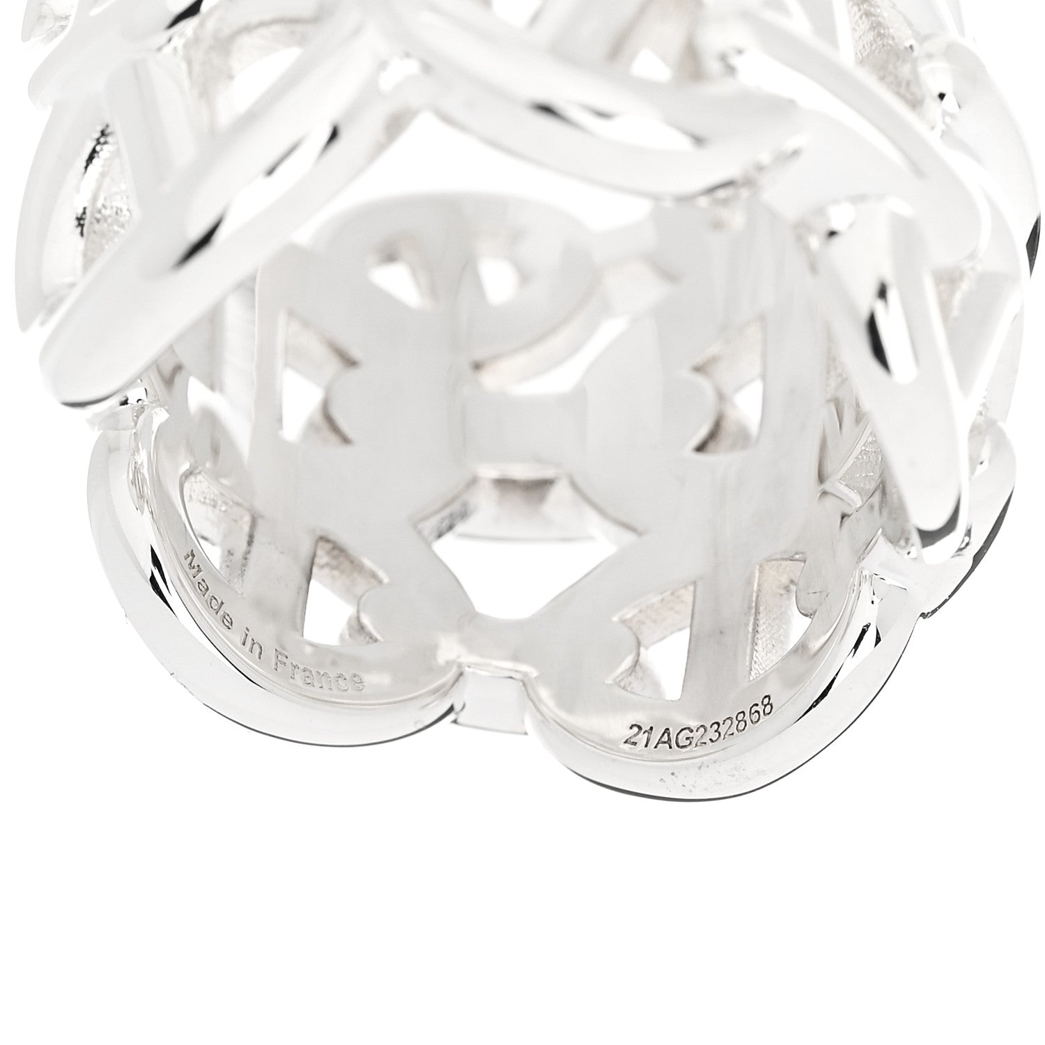 Hermes Sterling Silver GM Chaine d'Ancre Enchainee Band Ring 52 6 5 of 6