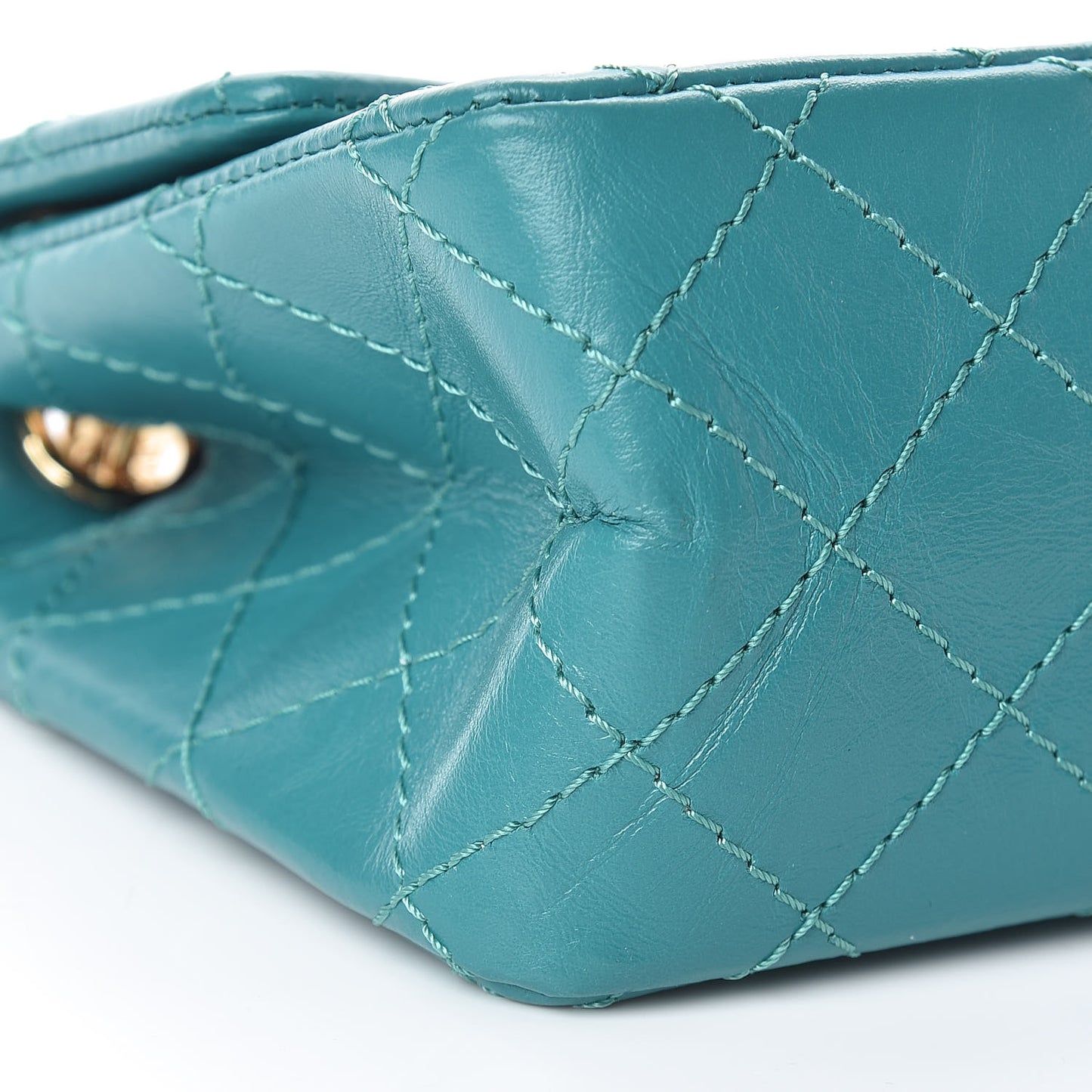 Aged Calfskin Quilted 2.55 Reissue Mini Flap Green
