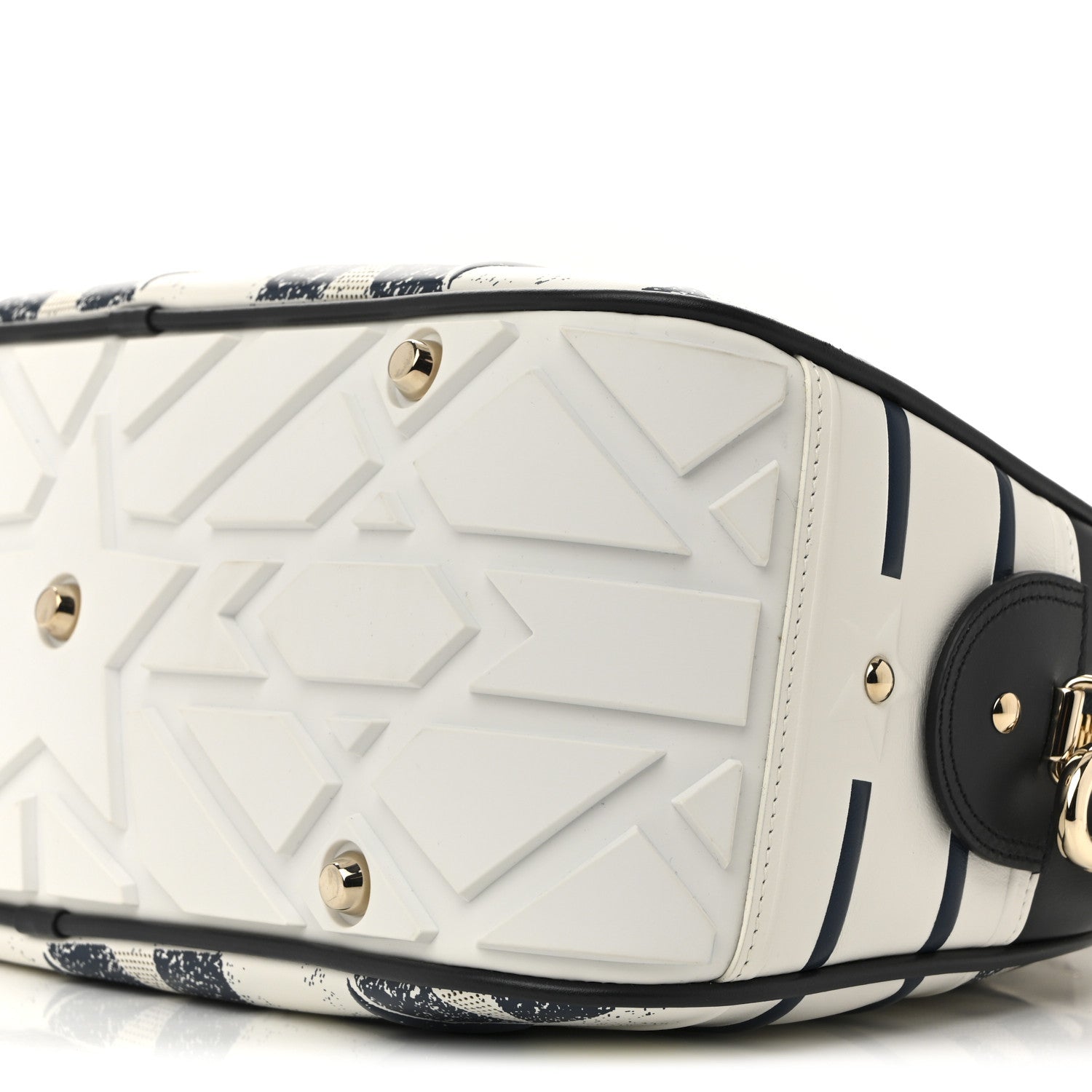 Christian Dior Calfskin Star Medium Dior Vibe Zip Bowling Bag White Blue 10 of 12
