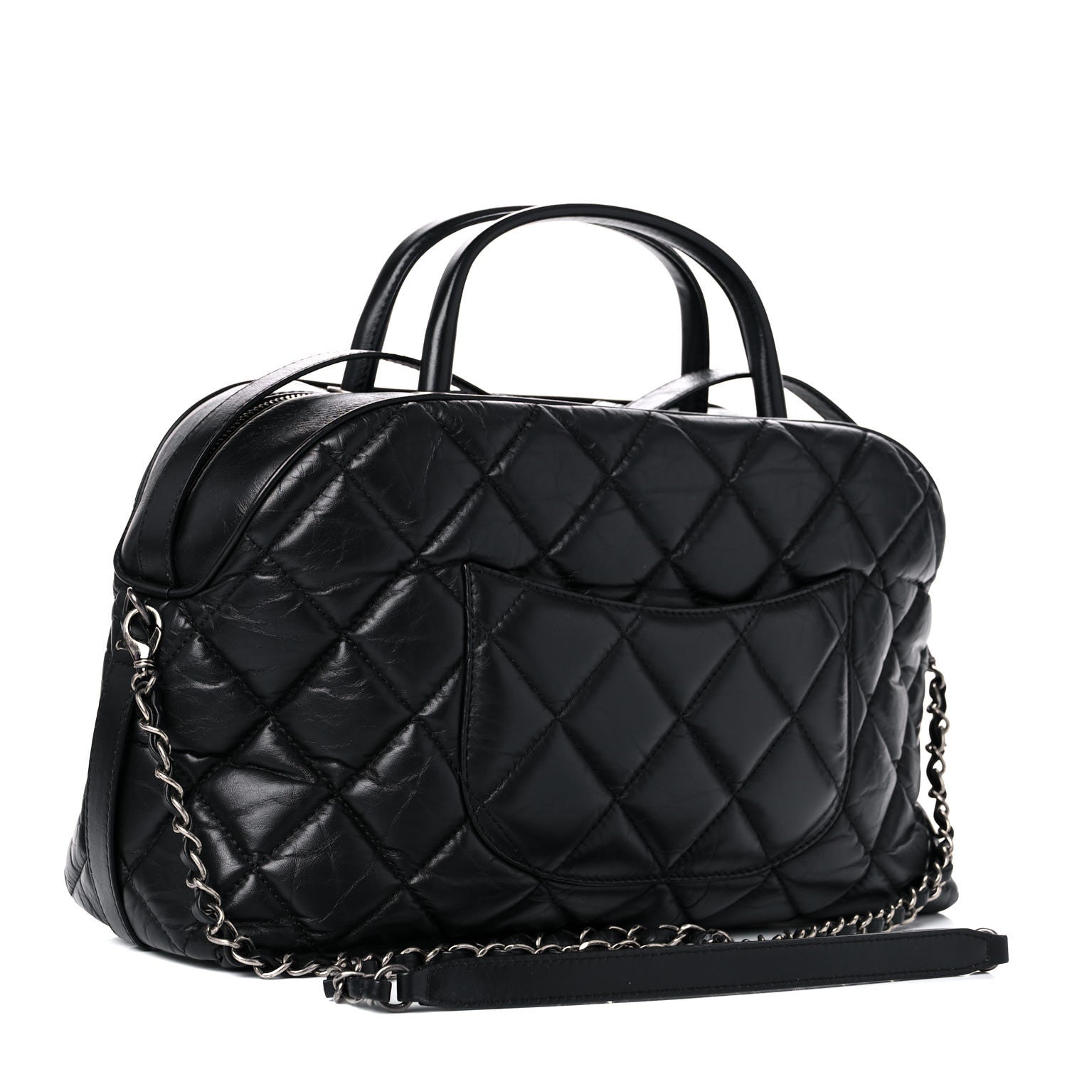 Chanel Aged Calfskin Small Bowling Bag Black 3 of 11