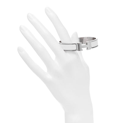 Hermes Enamel Narrow Clic Clac H Bracelet PM White 2 of 5