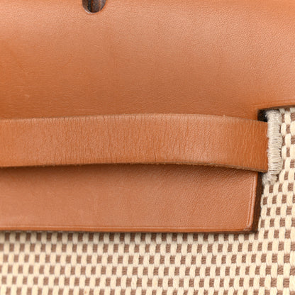 Hermes Toile Vache Calfskin Herbag 30 PM Backpack Natural 19 of 20