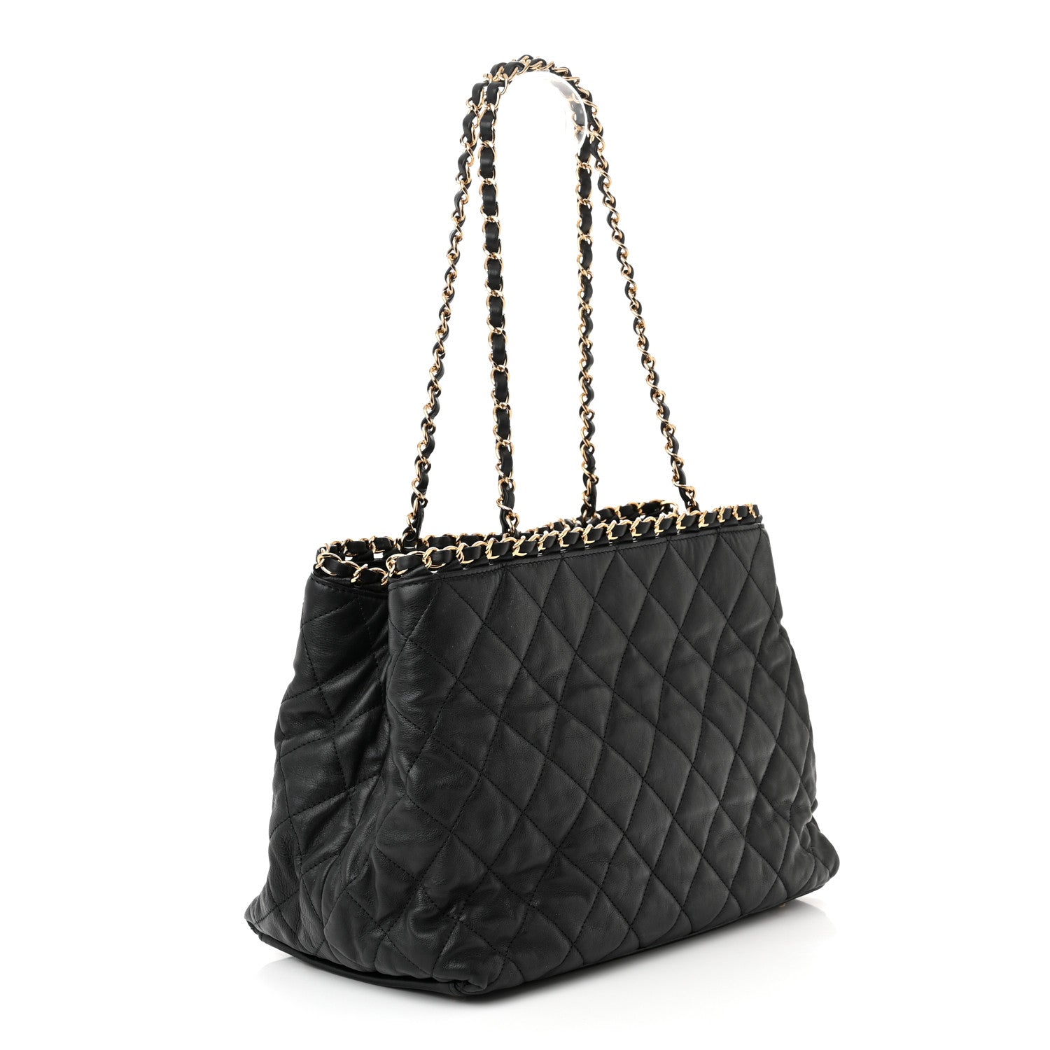 Chanel Calfskin Quilted Small Chain Me Tote Black 3 of 10