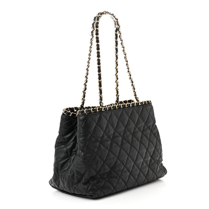 Chanel Calfskin Quilted Small Chain Me Tote Black 3 of 10