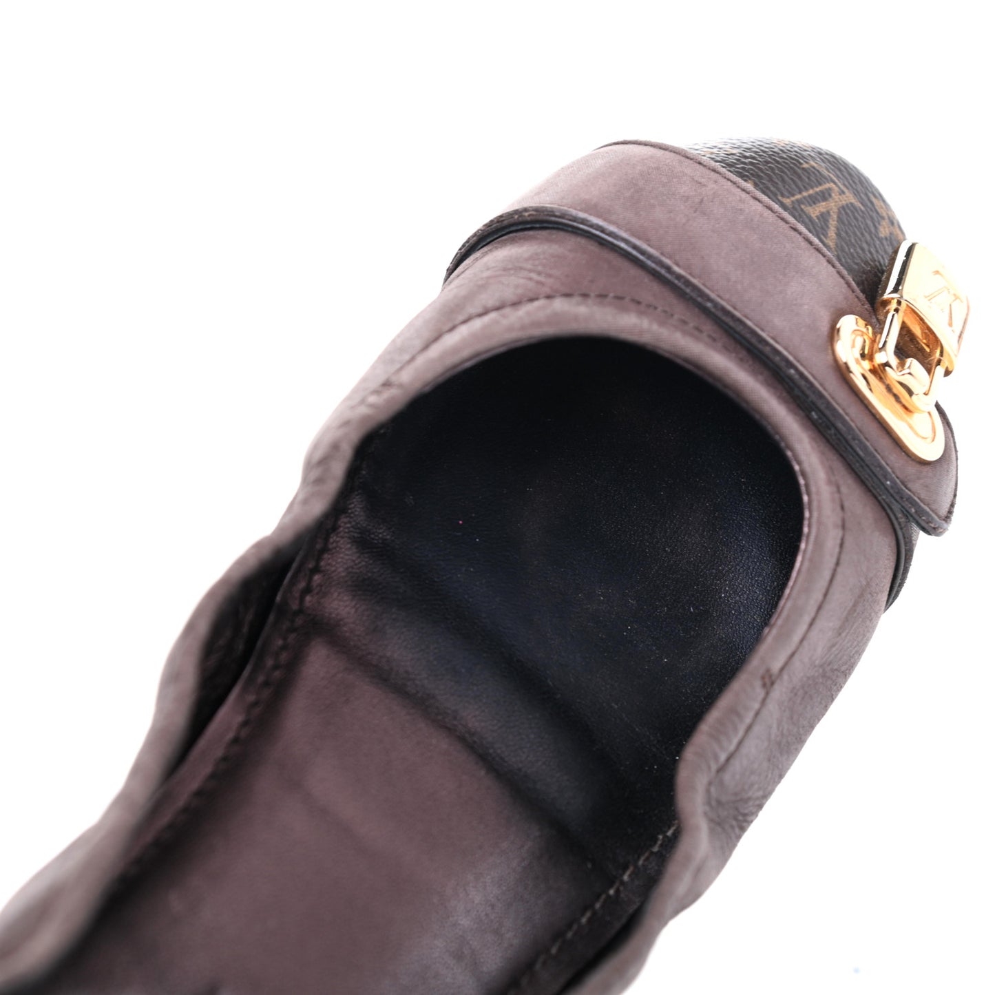 Monogram Suede Lucky Ballerina Flats 39 Brown
