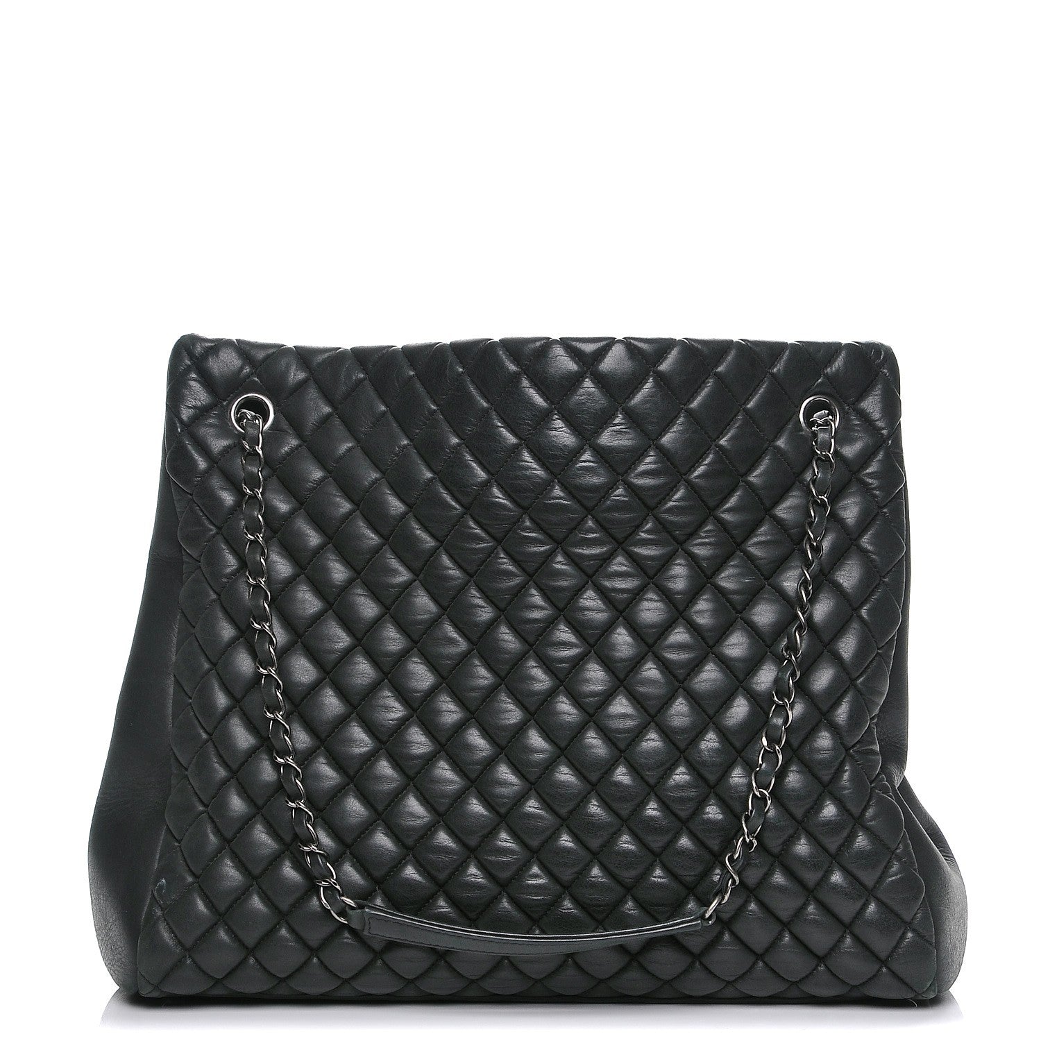 Chanel Iridescent Calfskin Quilted New Bubble North South Tote Dark Grey 1 of 9