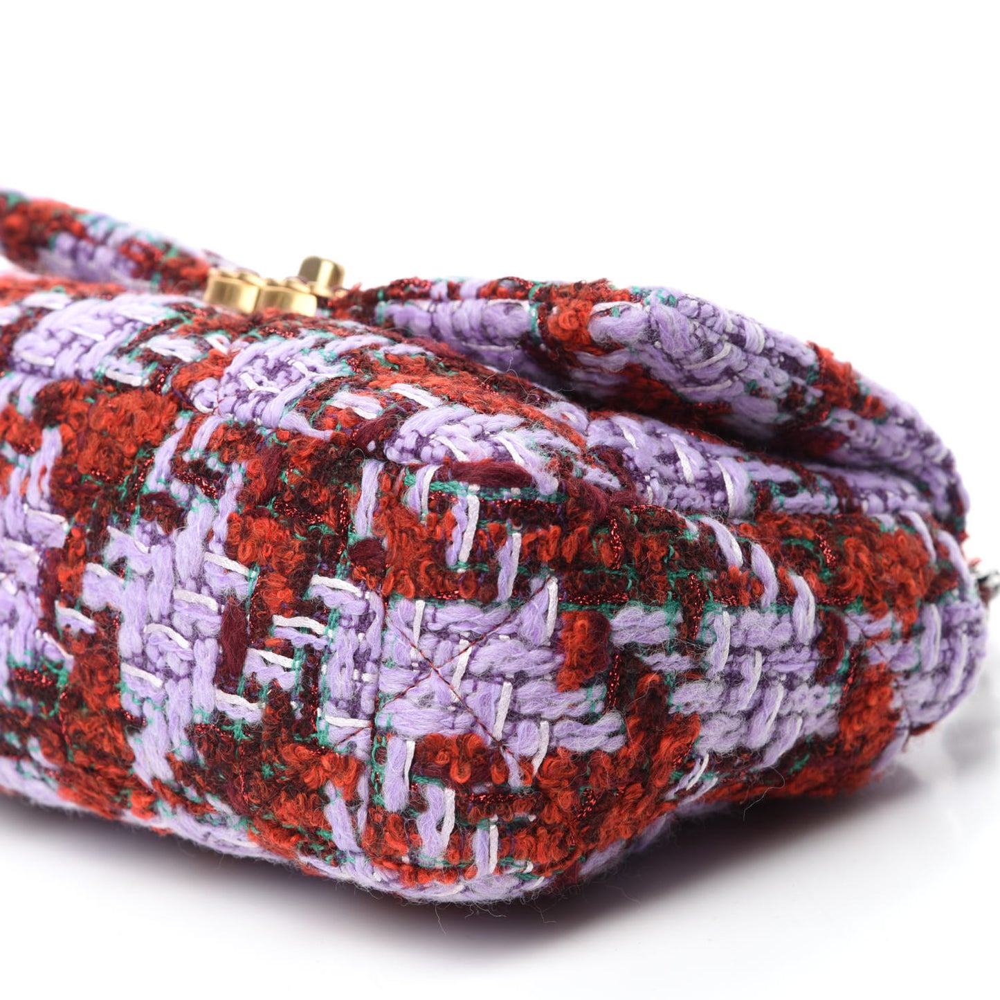 Tweed Quilted Medium Chanel 19 Flap Red Purple Green