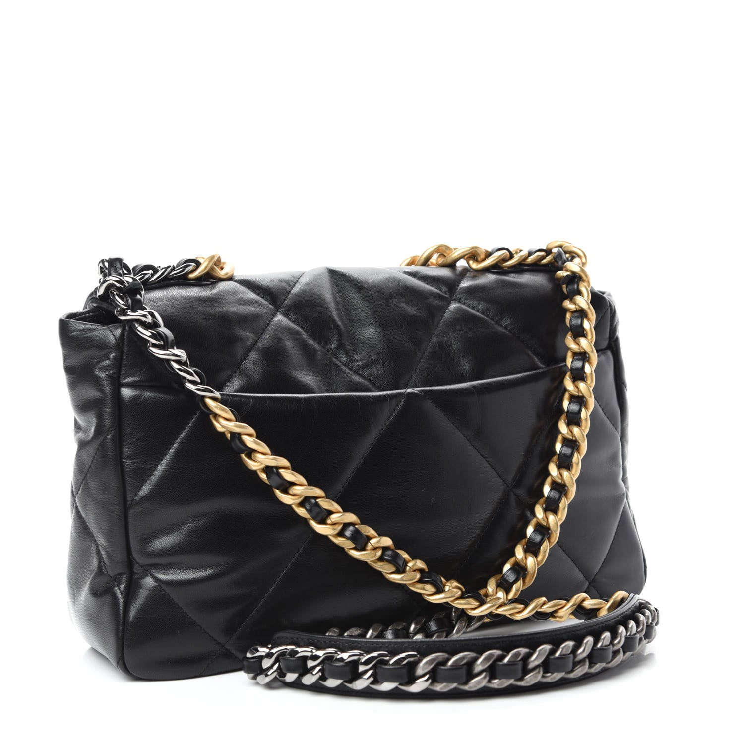 Chanel Goatskin Quilted Large Chanel 19 Flap Black 3 of 11