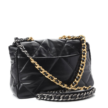 Chanel Goatskin Quilted Large Chanel 19 Flap Black 3 of 11