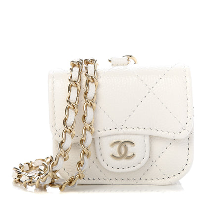 Chanel Caviar Quilted Airpods Pro Case White 1 of 7
