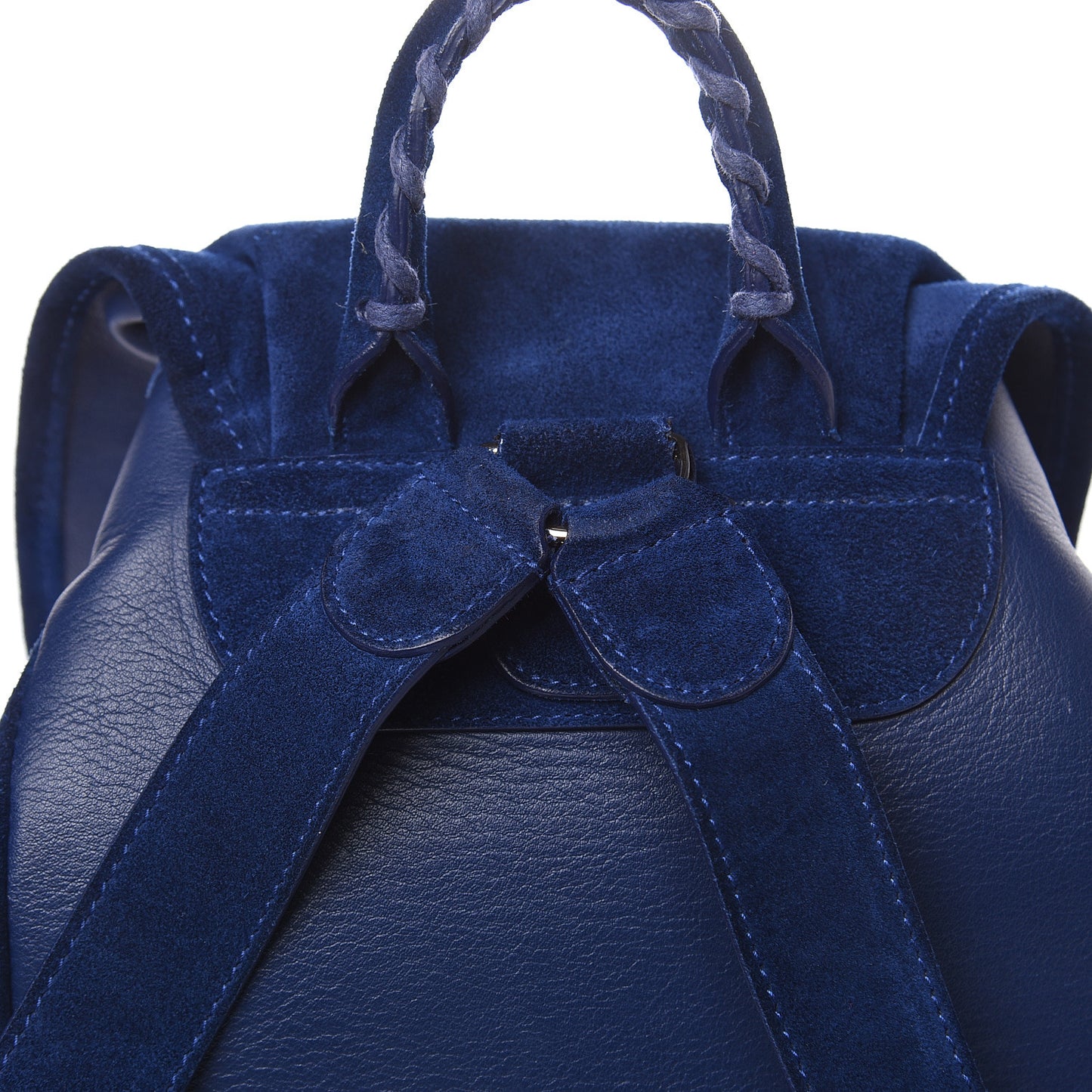 Baby Daim Suede Classic Hardware Traveler Backpack Bleu Pacifique