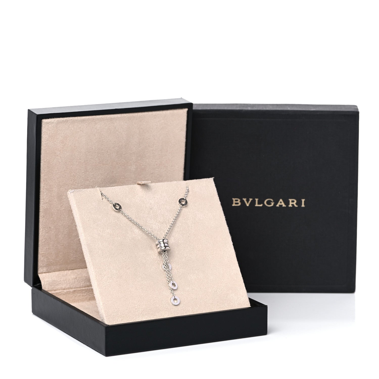 Bulgari 18K White Gold B.Zero1 Lavalier Necklace 6 of 6